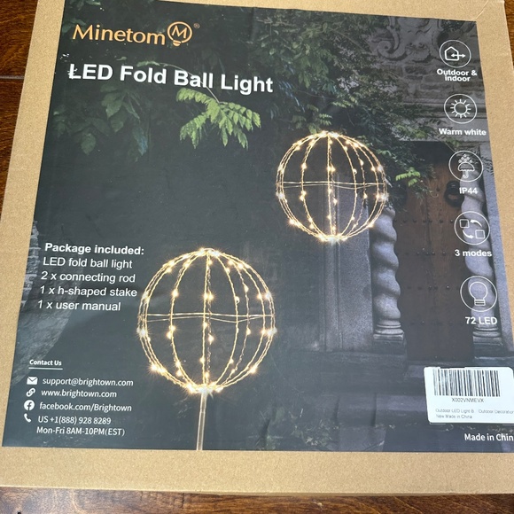 LED 11" Fold Ball Light Hanging Or Ground Stake - Picture 4 of 5